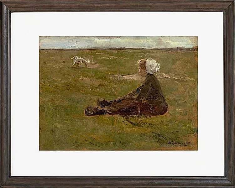 Max Liebermann - 39  Ziegenhirtin 1887 | Giclée Kunstdruck gerahmt