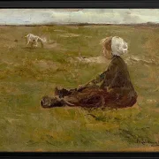 Max Liebermann - 39  Ziegenhirtin 1887 | Giclée Kunstdruck gerahmt