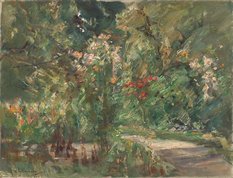 Max Liebermann - 04 Blomsterstauder i køkkenhaven mod nordvest 1929 | Indrammet giclée-kunsttryk