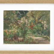 Max Liebermann - 04 Blomsterstauder i køkkenhaven mod nordvest 1929 | Indrammet giclée-kunsttryk