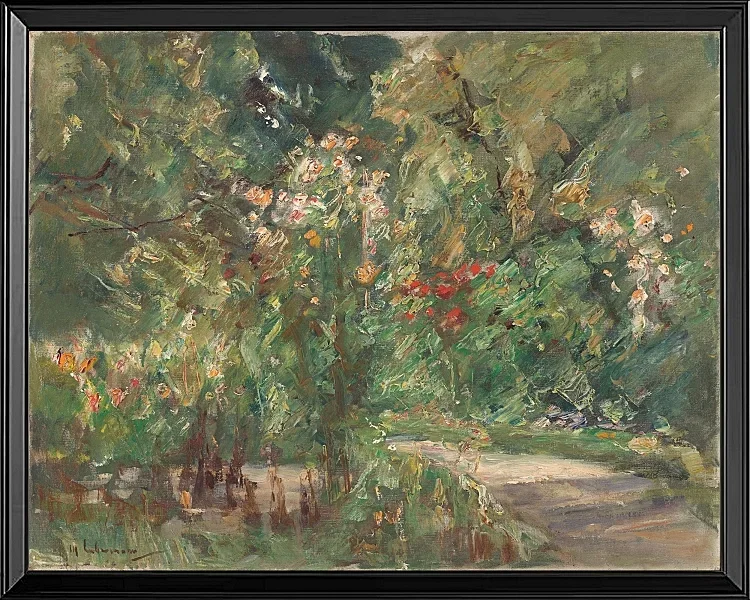 Max Liebermann - 04 Blomsterstauder i køkkenhaven mod nordvest 1929 | Indrammet giclée-kunsttryk