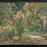 Max Liebermann - 04 Blomsterstauder i køkkenhaven mod nordvest 1929 | Indrammet giclée-kunsttryk