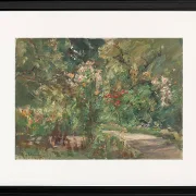 Max Liebermann - 04 Blomsterstauder i køkkenhaven mod nordvest 1929 | Indrammet giclée-kunsttryk