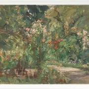 Max Liebermann - 04 Blomsterstauder i køkkenhaven mod nordvest 1929 | Indrammet giclée-kunsttryk