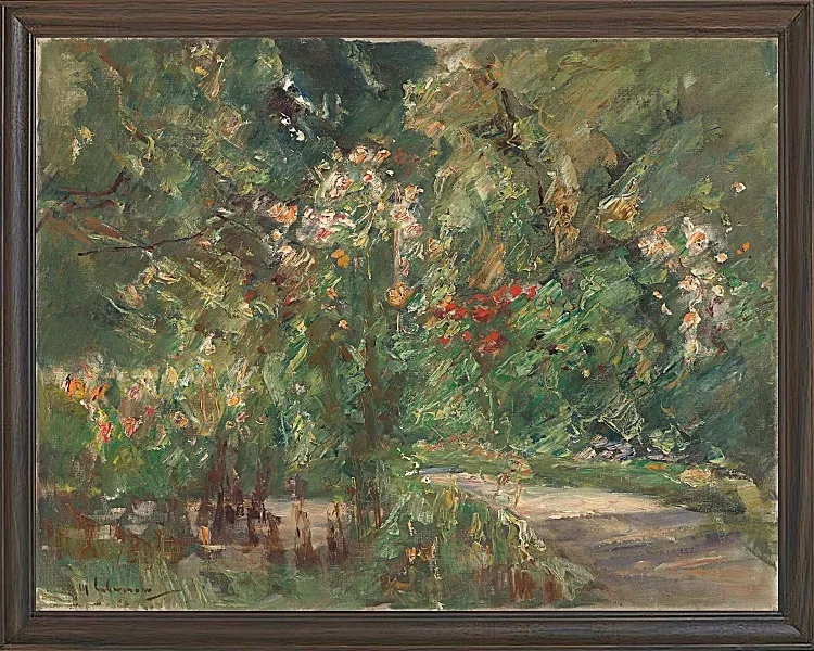 Max Liebermann - 04 Blomsterstauder i køkkenhaven mod nordvest 1929 | Indrammet giclée-kunsttryk