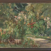 Max Liebermann - 04 Blomsterstauder i køkkenhaven mod nordvest 1929 | Indrammet giclée-kunsttryk