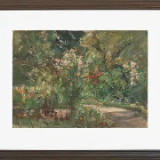 Max Liebermann - 04 Blomsterstauder i køkkenhaven mod nordvest 1929 | Indrammet giclée-kunsttryk
