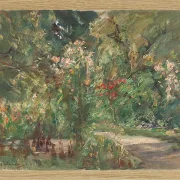 Max Liebermann - 04 Blomsterstauder i køkkenhaven mod nordvest 1929 | Indrammet giclée-kunsttryk