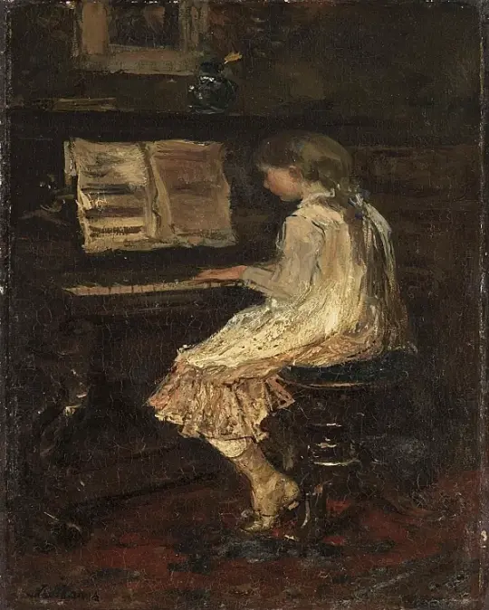Mädchen am Klavier - 1879