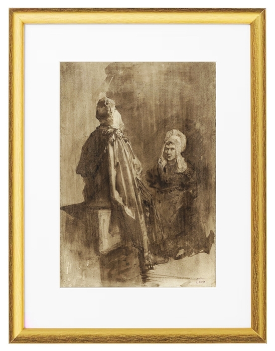 Zwei Fischerfrauen im Gespräch - 1847