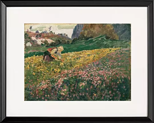 Mädchen auf der Blumenwiese - 1909