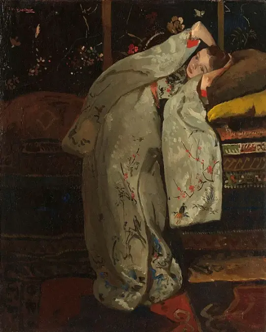 Mädchen in einem weißen Kimono - 1894