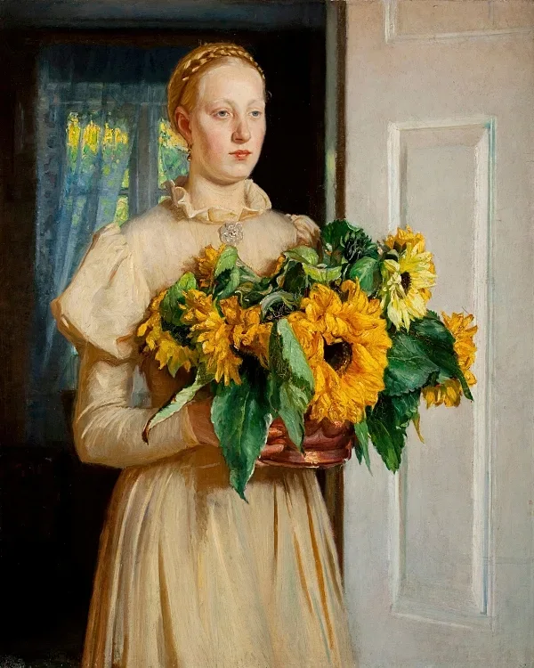 Mädchen mit Sonnenblumen - 1893