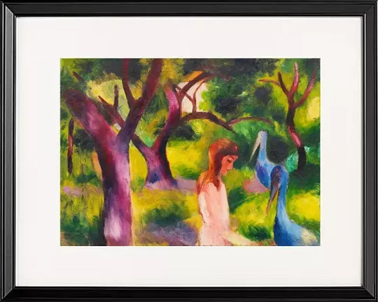 Mädchen mit blauen Vögeln - 1914