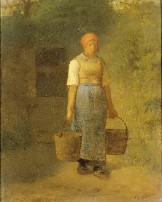 Mädchen trägt Wasser - 1855