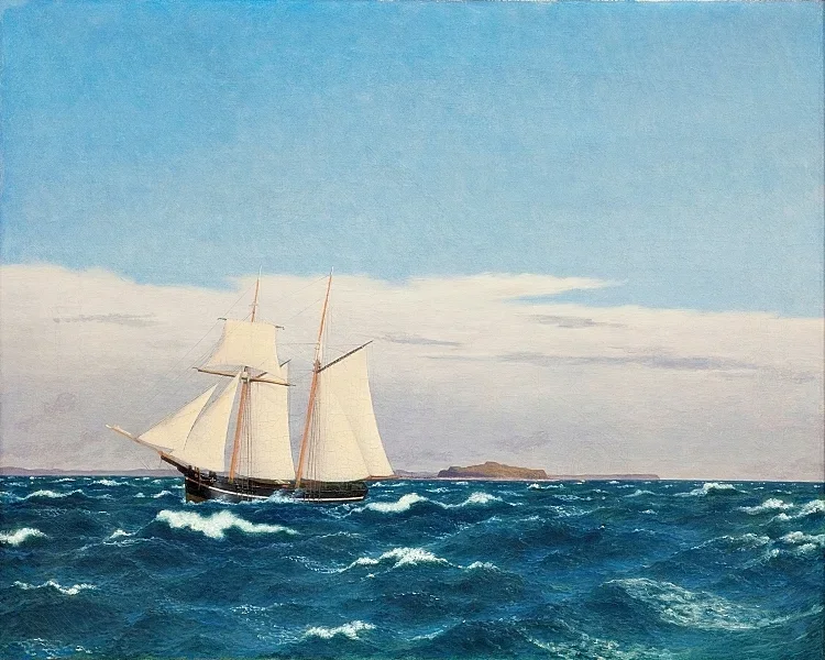 Meereslandschaft mit der Insel Hjelm - 1827