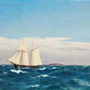 Meereslandschaft mit der Insel Hjelm - 1827