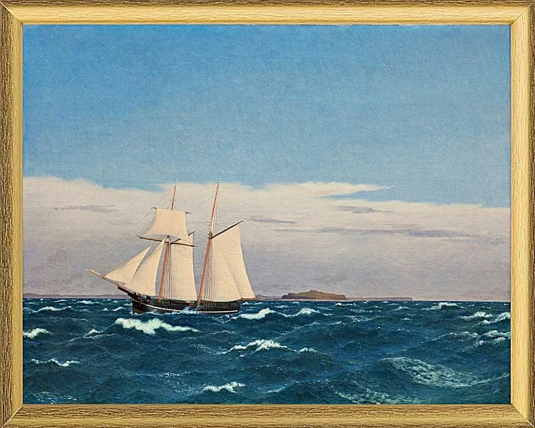 Meereslandschaft mit der Insel Hjelm - 1827