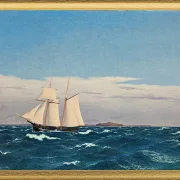 Meereslandschaft mit der Insel Hjelm - 1827