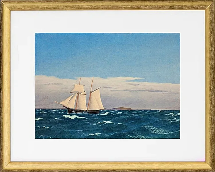 Meereslandschaft mit der Insel Hjelm - 1827