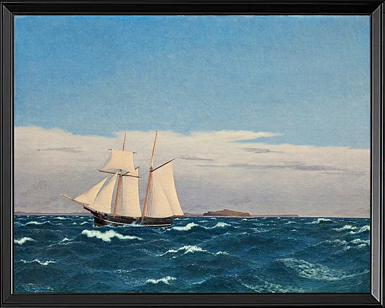 Meereslandschaft mit der Insel Hjelm - 1827