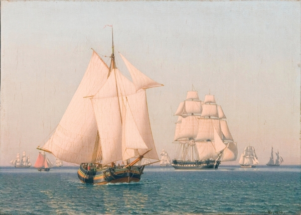 Schiffe unter Segeln in einer milden Brise an einem klaren Sommer - 1836