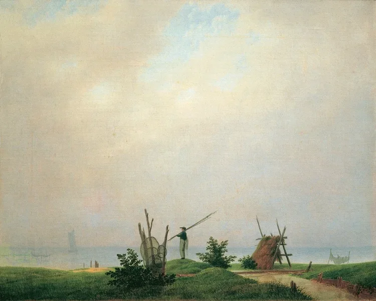 Meeresstrand mit Fischer  - 1807