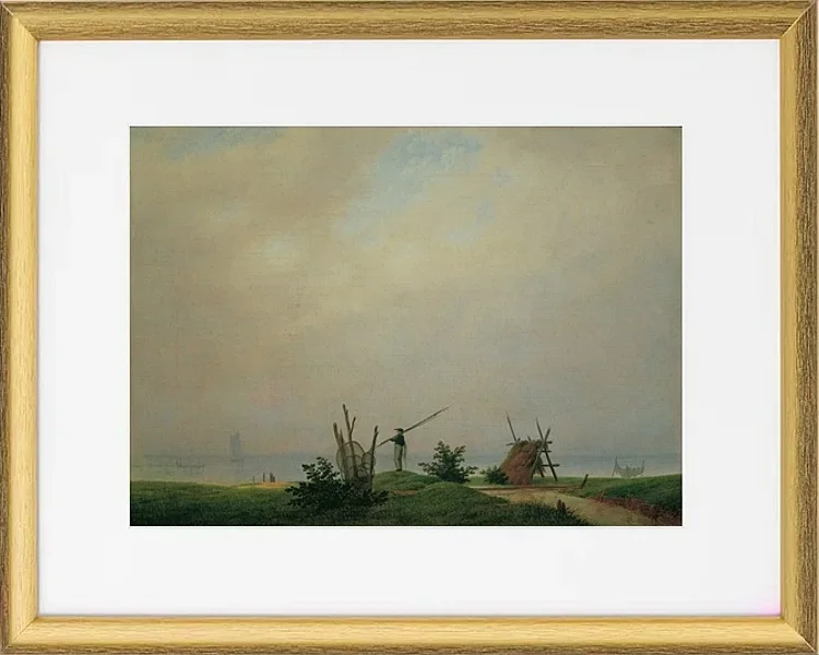 Meeresstrand mit Fischer  - 1807