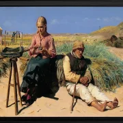 Michael Ancher - Blinder Kristian und Tine in der Düne 1880 | Giclée Kunstdruck gerahmt