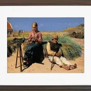 Michael Ancher - Blinder Kristian und Tine in der Düne 1880 | Giclée Kunstdruck gerahmt