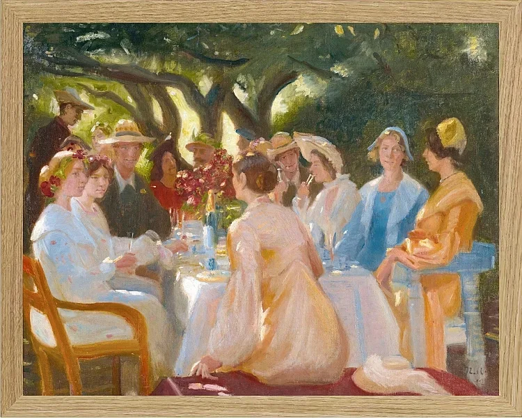 Michael Ancher - Das Schauspieleressen, Skagen 1902 | Giclée Kunstdruck gerahmt