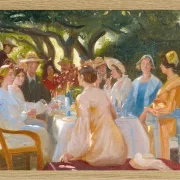 Michael Ancher - Das Schauspieleressen, Skagen 1902 | Giclée Kunstdruck gerahmt