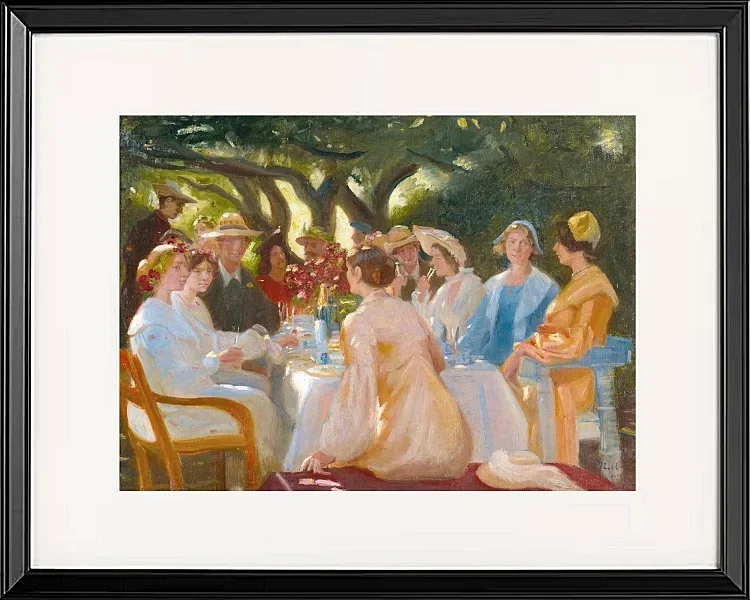 Michael Ancher - Das Schauspieleressen, Skagen 1902 | Giclée Kunstdruck gerahmt