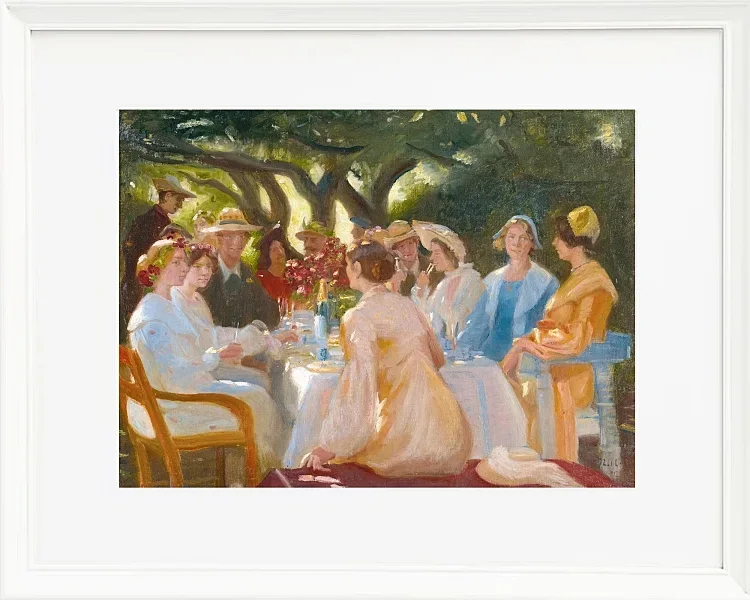 Michael Ancher - Das Schauspieleressen, Skagen 1902 | Giclée Kunstdruck gerahmt