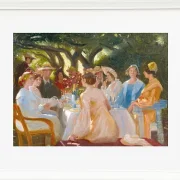 Michael Ancher - Das Schauspieleressen, Skagen 1902 | Giclée Kunstdruck gerahmt