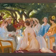 Michael Ancher - Das Schauspieleressen, Skagen 1902 | Giclée Kunstdruck gerahmt