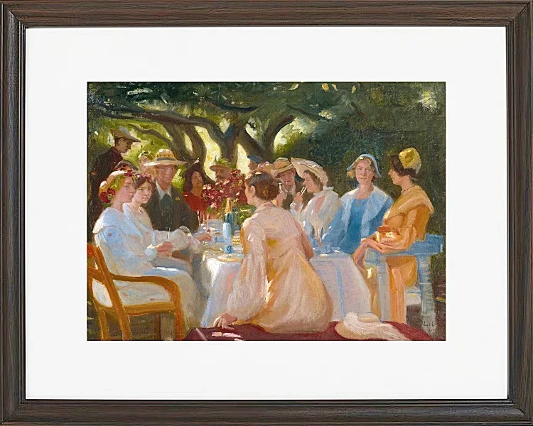 Michael Ancher - Das Schauspieleressen, Skagen 1902 | Giclée Kunstdruck gerahmt