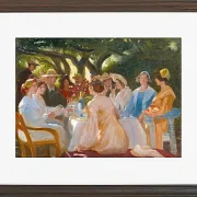 Michael Ancher - Das Schauspieleressen, Skagen 1902 | Giclée Kunstdruck gerahmt