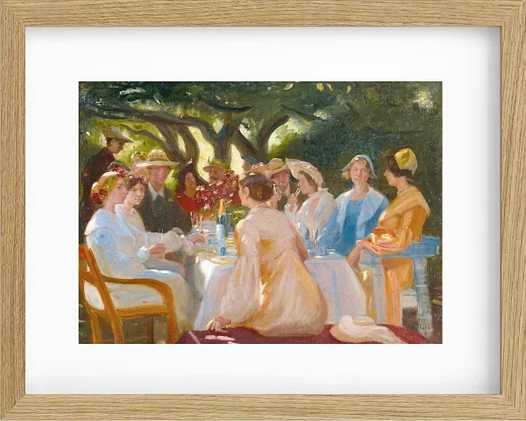 Michael Ancher - Das Schauspieleressen, Skagen 1902 | Giclée Kunstdruck gerahmt