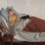 Michael Ancher - Das kranke Mädchen 1882 | Giclée Kunstdruck gerahmt