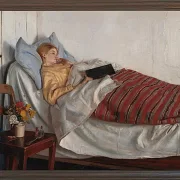 Michael Ancher - Das kranke Mädchen 1882 | Giclée Kunstdruck gerahmt