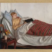 Michael Ancher - Das kranke Mädchen 1882 | Giclée Kunstdruck gerahmt
