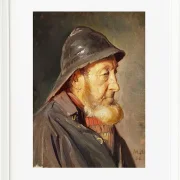 Michael Ancher - Der Fischer Ole Svendsen im Profil 1906 | Giclée Kunstdruck gerahmt