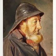 Michael Ancher - Der Fischer Ole Svendsen im Profil 1906 | Giclée Kunstdruck gerahmt