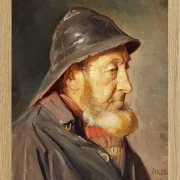 Michael Ancher - Der Fischer Ole Svendsen im Profil 1906 | Giclée Kunstdruck gerahmt