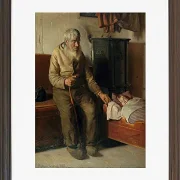 Michael Ancher - Der blinde Kristian kümmert sich um ein Kind 1885 | Giclée Kunstdruck gerahmt