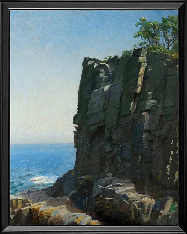 Michael Ancher - Die heiligen Klippen bei Rø 1890 | Giclée Kunstdruck gerahmt