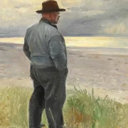 Michael Ancher - Fischer blickt aufs Meer 1917 | Giclée Kunstdruck gerahmt