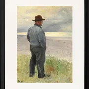 Michael Ancher - Fischer blickt aufs Meer 1917 | Giclée Kunstdruck gerahmt