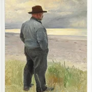 Michael Ancher - Fischer blickt aufs Meer 1917 | Giclée Kunstdruck gerahmt